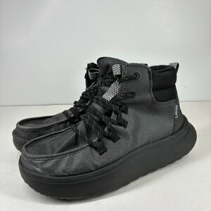 HEYDUDE Wendy Peak Apres Women's US 8 Black Coated Twill Winter Ankle Boots